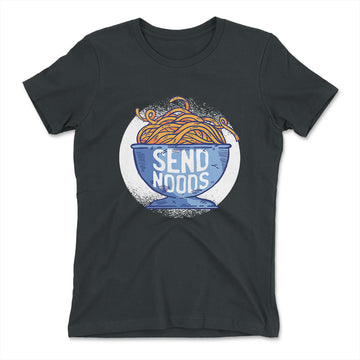 Send Noods Womens T-Shirt in Heavy Metal color